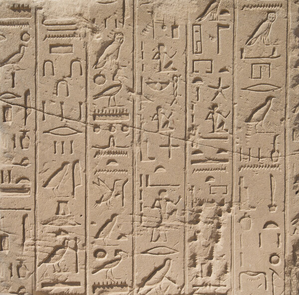 egypt hieroglyphs carved on the stone