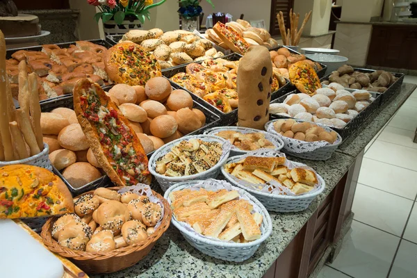 Produktsortiment mit Brot — Stockfoto