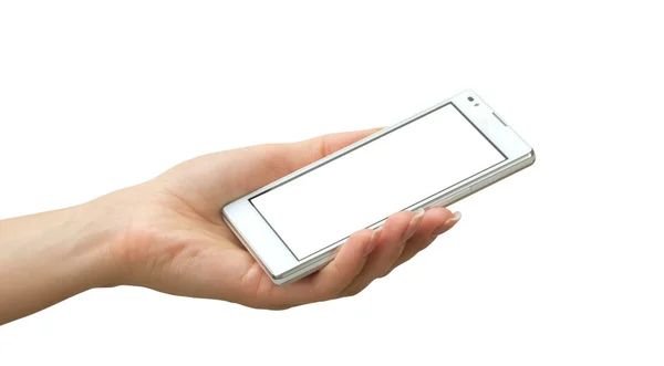 Hand houden smartphone — Stockfoto