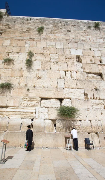 Worshipers pray at Wailing Wall , Israel — ストック写真