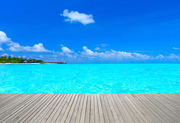 Maldiven en blauwe lagune — Stockfoto