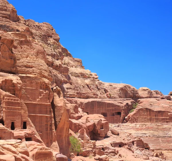 Arquitectura rupestre en Petra — Foto de Stock