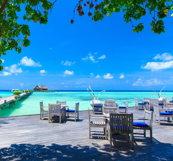 Praia tropical em Maldivas — Fotografia de Stock