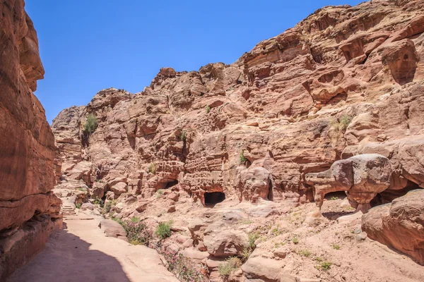 Architettura rupestre a Petra — Foto Stock
