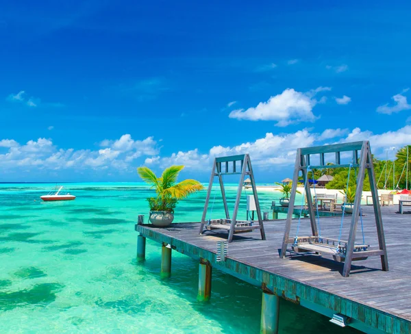 Bella spiaggia in maldive — Foto Stock