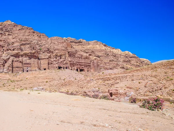 Arquitetura de corte de rocha em Petra — Fotografia de Stock