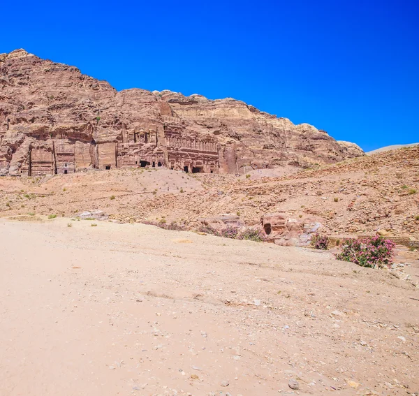 Arquitetura de corte de rocha em Petra — Fotografia de Stock