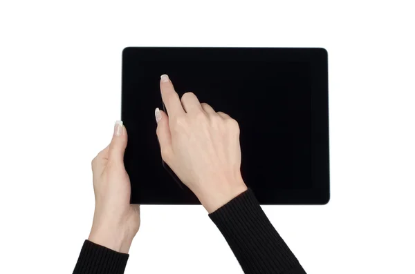 Hands holding the tablet computer — Stock Photo, Image