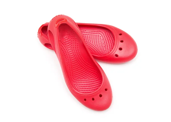 Rode vrouwelijke schoenen — Stockfoto