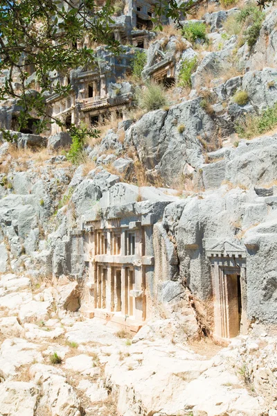 Lícia Myra ruínas túmulos de rocha — Fotografia de Stock