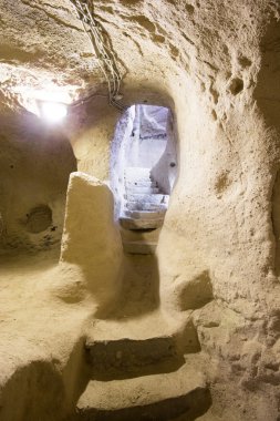 Derinkuyu cave city in Cappadocia Turkey clipart