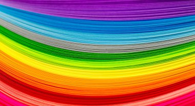 Paper strips in rainbow colors clipart