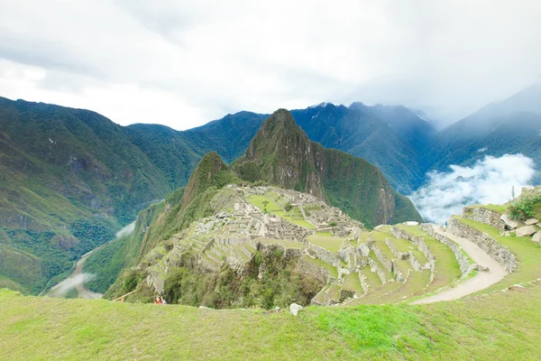 Panorama z machu pichu s huayna picchu — Stock fotografie