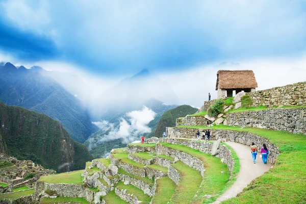 Panorama von machu pichu mit huayna picchu — Stockfoto