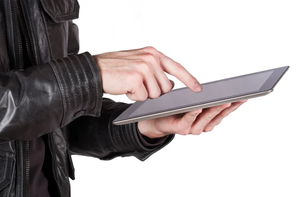 Hands holding the tablet compute — Stock Photo, Image