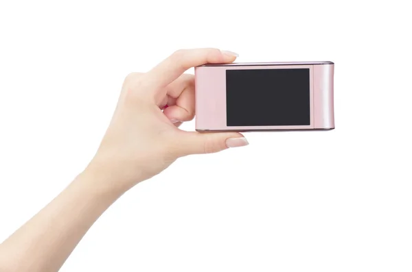 Cellulare in mano femminile — Foto Stock