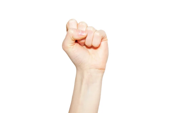 Female hand with a clenched fist — Stock Photo, Image