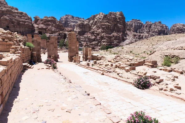 Jordanska öknen på Petra — Stockfoto