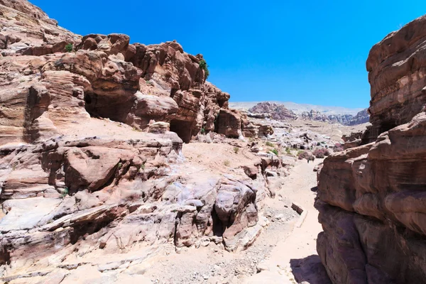 Jordanska öknen på Petra — Stockfoto