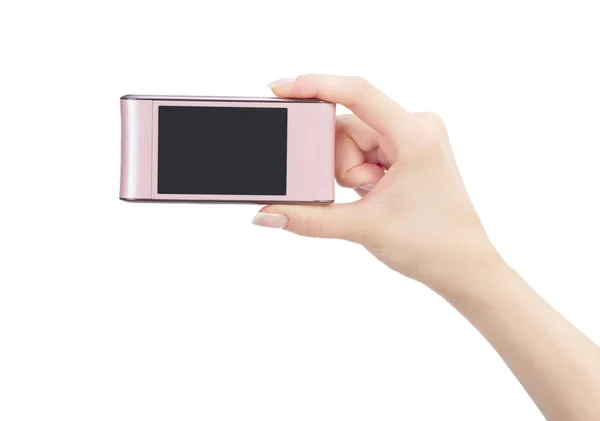 Cellulare in mano femminile — Foto Stock