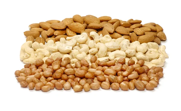 Разнообразные смешанные орехи — стоковое фото