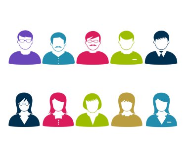 Beyaz insanlar simgeler