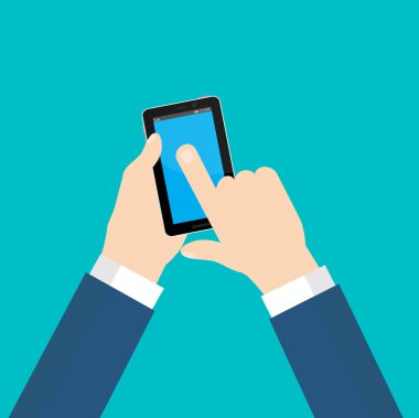 Siyah telefon dokunmatik ekran ile