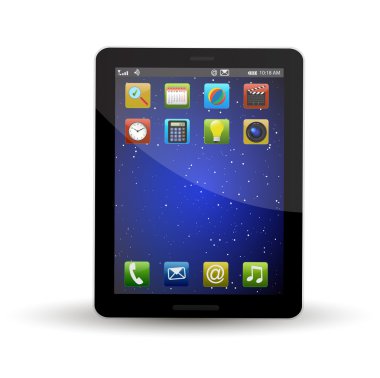 Tablet bilgisayar dokunmatik ekran ile