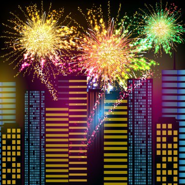 Havai fişek - gece şehir