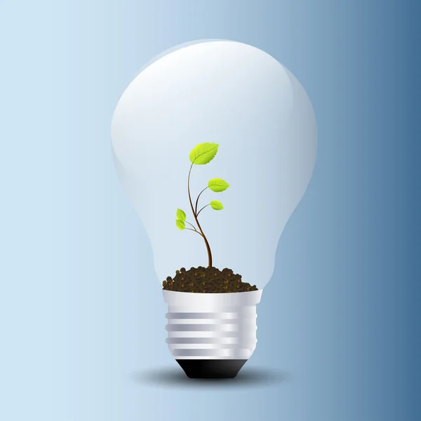 Tree growing in light bulb — Stock Vector