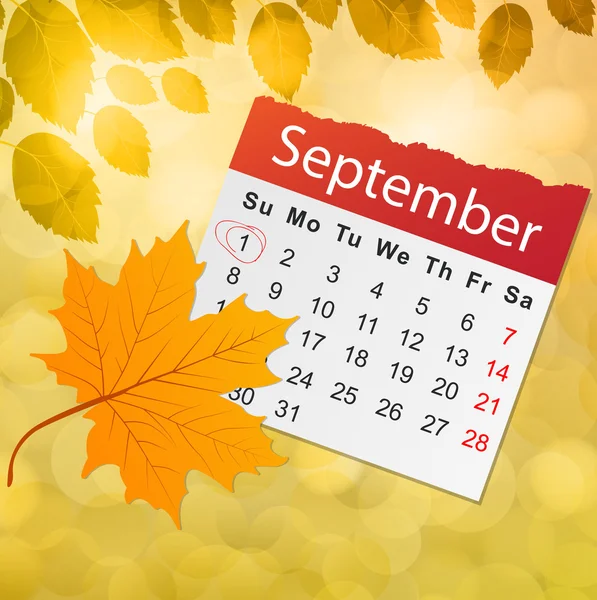 Lijst van de kalender op geel — Stockvector