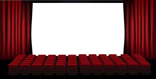 Cinema screen with seats — Stock Vector