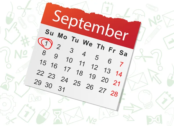 Calendar list on white — Stock Vector