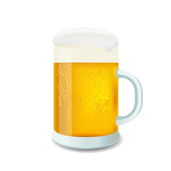 Bira cam beyaz — Stok Vektör