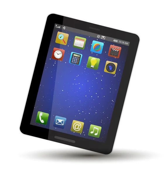 Tablet PC met touchscreen — Stockvector