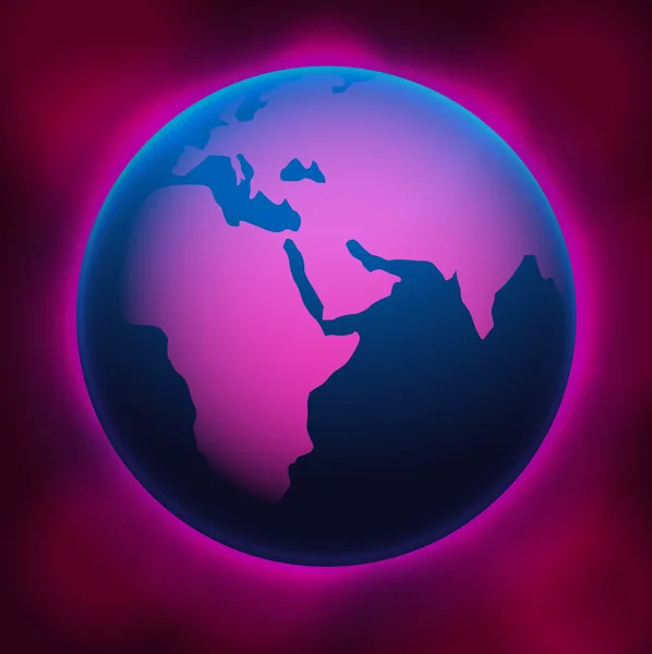 Planet Earth on pink — Stock Vector