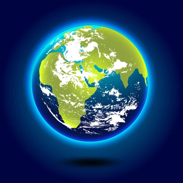 Planet Earth on a blue — Stock Vector