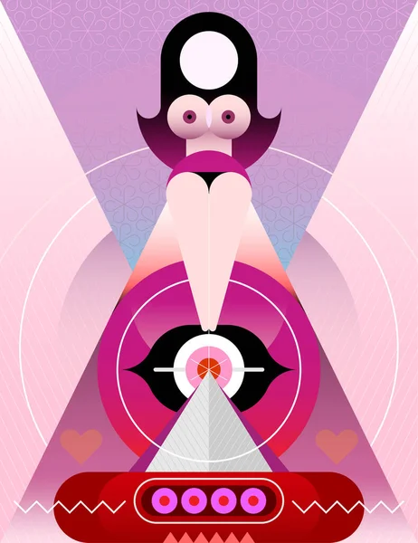 Vierge Zodiaque Signe Astrologique Abstrait Art Moderne Illustration Vectorielle — Image vectorielle