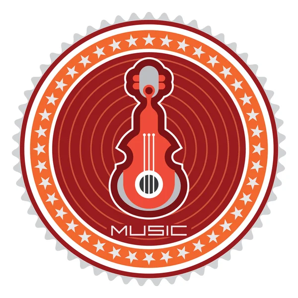 Guitar vector label — Stock Vector