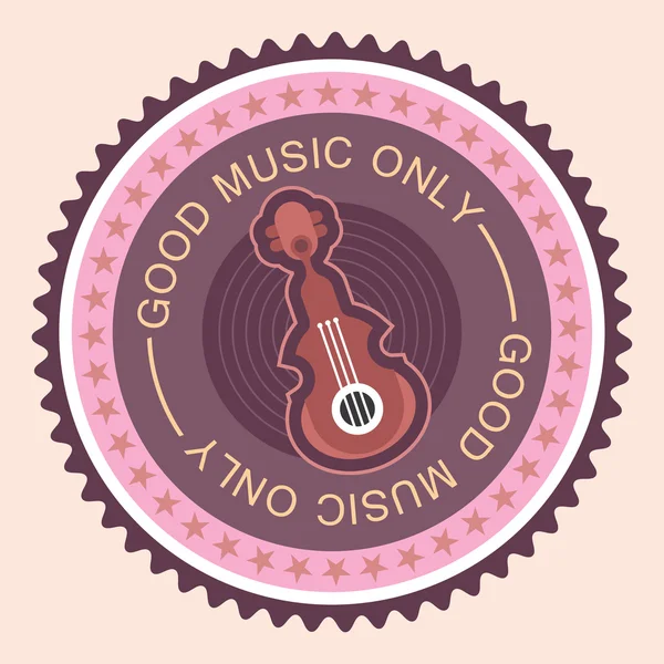 Musical round label — Stock Vector