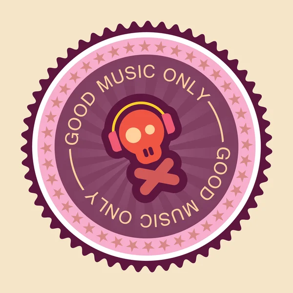 Music round label — Stock Vector