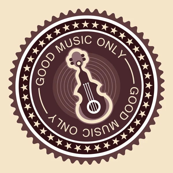 Old fashioned musical label — Stock Vector