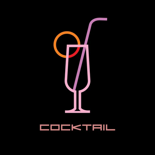 Cocktail neon sign — Stock Vector