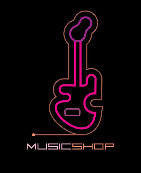Muziek Shop neon teken — Stockvector
