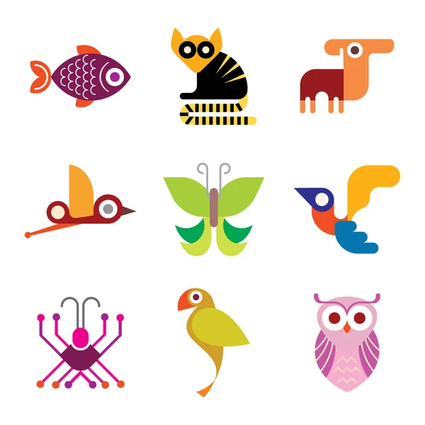 Iconos animales — Vector de stock