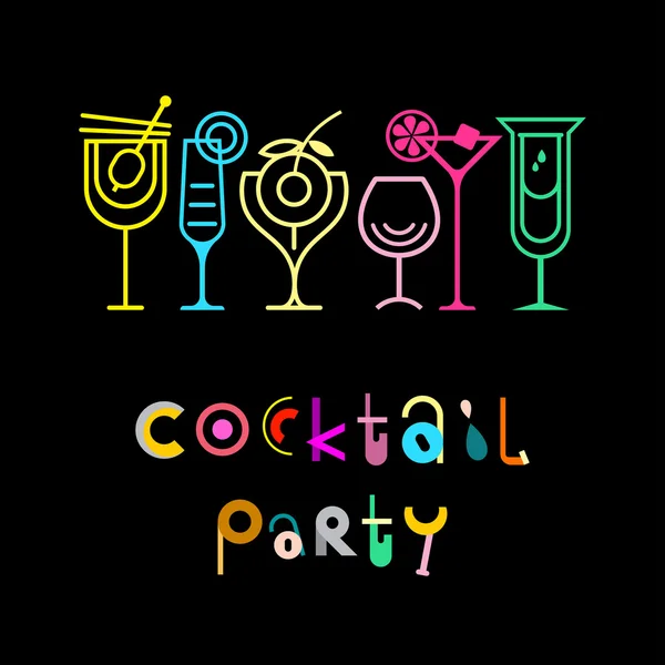 Cocktail Party Poster — Stock Vector