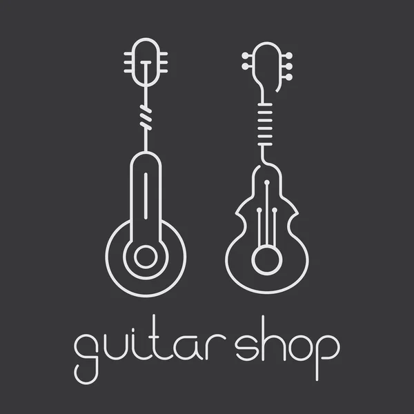 Iconos de vectores de guitarra — Vector de stock