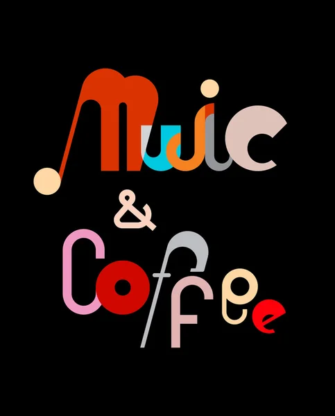 音乐和咖啡 — 图库矢量图片