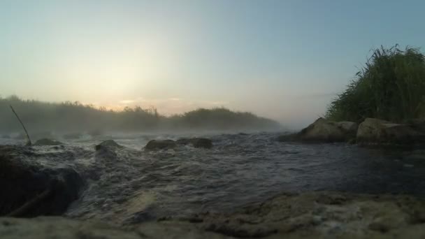 Dawn over haasten rivier timelapse — Stockvideo