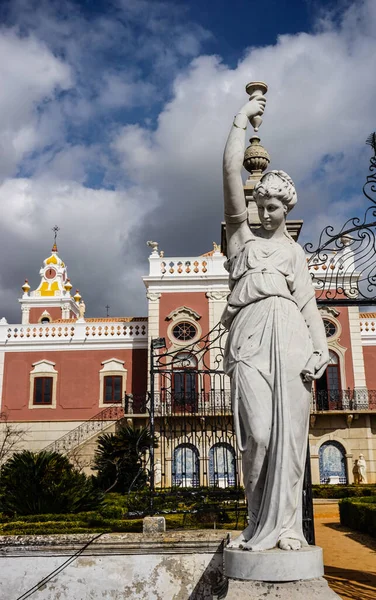 Fonte Palácio Estoi Obra Arquitectura Romântica Única Região Algarvia Portugal — Fotografia de Stock